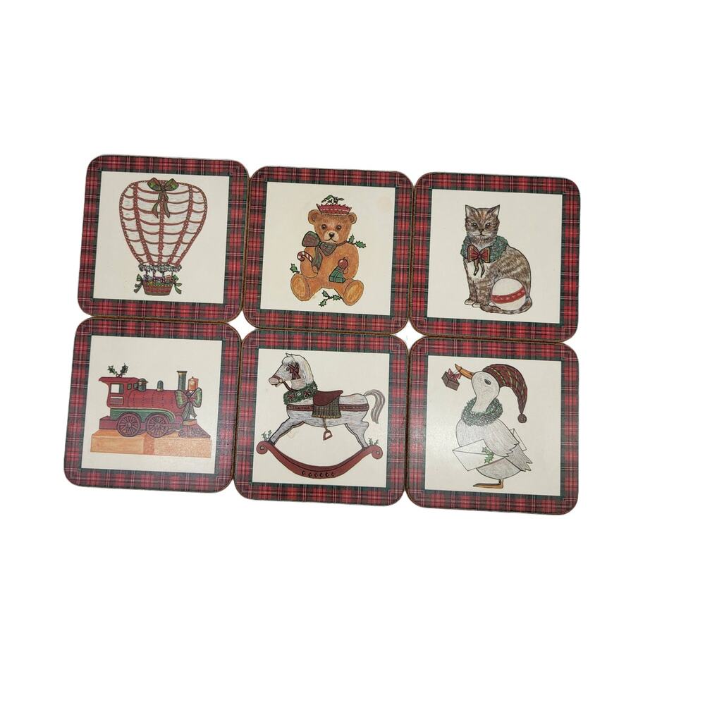 Vintage Pimpernel Christmas Coasters Various Pictures/Art Set of 6